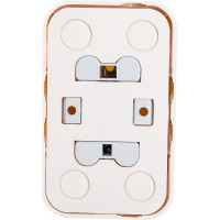 Розетка двойная накладная с заземлением, крем Makel 45282