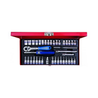 Набор шестигранных торцевых головок с принадлежностями 1/4", 4-13мм, 39шт KING TONY 2539MR