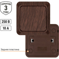 Одноклавишный выключатель TDM ELECTRIC открытой установки 10А бук Ладога SQ1801-0027