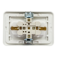 Двойная розетка c защитными шторками, белая 2П+З 16А TDM ELECTRIC Валдай SQ1804-0030