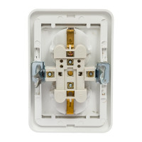 Двойная розетка c защитными шторками, белая 2П+З 16А TDM ELECTRIC Валдай SQ1804-0030
