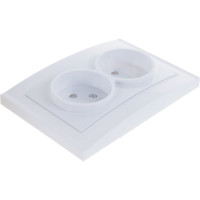 Двойная розетка без заземления, с защитными шторками, белая UNIVersal Бриллиант 7947526