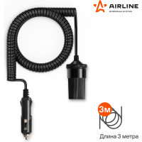 Прикуриватель-удлинитель с витым шнуром 3м Airline ASP-3L-06