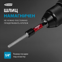 Набор бит с торцевыми головками (8, 10, 12, 13 мм, S2, магнит. Nut-Driver) Gross 11627