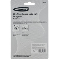 Набор бит с торцевыми головками (8, 10, 12, 13 мм, S2, магнит. Nut-Driver) Gross 11627