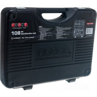 Набор головок и приспособлений FORCE 108 предметов 1/2, 1/4 6 гранные головки 41082R-5