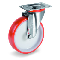 Колесо с нержавеющей вращающейся опорой и пластиной крепления (100 мм; 170 кг; INOX) Tellure rota 604402