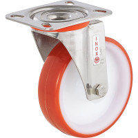Колесо с нержавеющей вращающейся опорой и пластиной крепления (100 мм; 170 кг; INOX) Tellure rota 604402