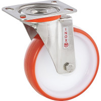 Колесо с нержавеющей вращающейся опорой и пластиной крепления (100 мм; 170 кг; INOX) Tellure rota 604402