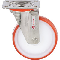 Колесо с нержавеющей вращающейся опорой и пластиной крепления (100 мм; 170 кг; INOX) Tellure rota 604402