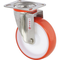 Колесо с нержавеющей вращающейся опорой и пластиной крепления (100 мм; 170 кг; INOX) Tellure rota 604402