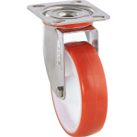 Колесо с нержавеющей вращающейся опорой и пластиной крепления (100 мм; 170 кг; INOX) Tellure rota 604402
