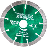 Диск алмазный сегментный по железобетону, граниту (125х22.2 мм) MESSER DIY 01.125.016