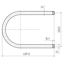 Водяной полотенцесушитель ТЕРА П-образный 320х400 наружная резьба 1 ПСВ-03-01