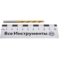 Сверло по металлу Профоснастка 4,3 мм HSS M2 TIN/135 DIN 338, 10 шт., №370 30202050
