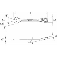 Комбинированный трещоточный ключ с переключателем NORGAU 10 мм 060249010