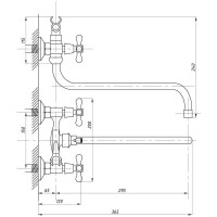 Смеситель для ванны Tsarsberg тип См-ВУДРНШлА TSB-111-95