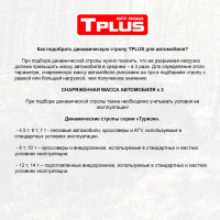 Динамическая рывковая стропа Tplus серия Туризм 10 т, 6 м T002402