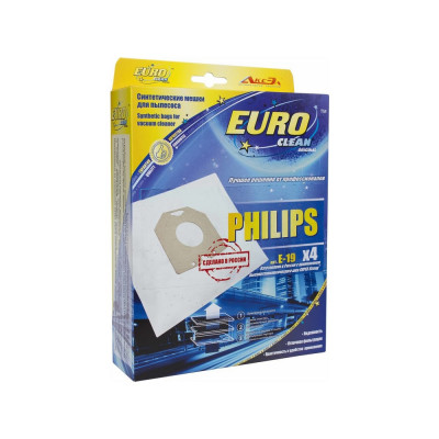 Мешок-пылесборник синтетический для пылесосов PHILIPS (4 шт.) EURO CLEAN E-19/4