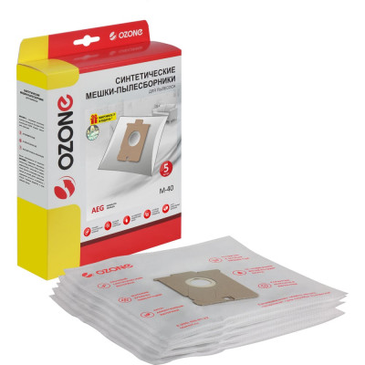 Мешки-пылесборники синтетические для пылесосов AEG (5 шт.) OZONE M-40
