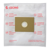 Мешки пылесборники OZONE универсальные для пылесоса, 4 шт., синтетические, многослойные, размер картона: 100x130 мм, диаметр отверстия: 40 мм . UN-01