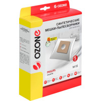 Мешки-пылесборники для пылесоса PHILIPS (5 шт.) OZONE синтетические, многослойные, подходят: GOLDSTAR . M-55