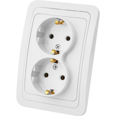 Двойная розетка, белая 2П+З 16А TDM ELECTRIC Валдай SQ1804-0010