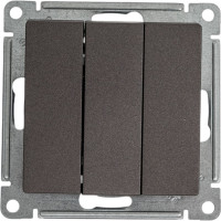 Механизм выключателя Systeme Electric 3-кл. ATLAS DESIGN сх.1+1+1 10АХ мокко ATN000631 1240363