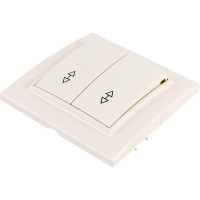 Проходной выключатель EKF Минск СП 2-клавишный, 10А, бежевый ERV10-026-20