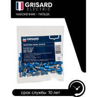 Наконечник-гильза Grisard Electric Е 2,5-08 2,5мм2 с изолированным фланцем синий (100шт) GE (E2508) GRE-014-0033
