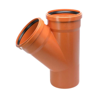 Двухраструбный тройник для наружной канализации Ostendorf 45 градусов 160 222300