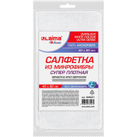 Салфетка из микрофибры LAIMA WHITE ULTRA DENSE OVERCLOCK супер плотная, 40x80 см, белая HOME 608227