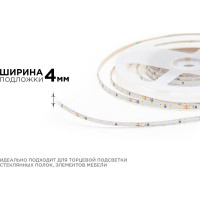 Светодиодная лента Apeyron 24В, 5,4Вт/м, smd2216, 120д/м, ip20, 480Лм/м, подложка 4мм, 5м, 4000к/ R00-379