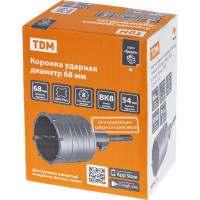 Коронка ударная в сборе Гранит 68 мм, SDS-Plus, М22, по кирпичу и бетону, победит TDM ELECTRIC SQ1031-0101