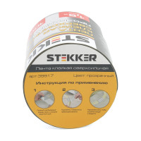 Клейкая сверхсильная лента STEKKER 0,7x100 мм, 1,5 м, прозрачная intp9-0715-10 39917