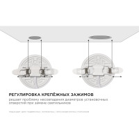 Светодиодная встраиваемая безрамочная панель Apeyron flp, 9вт=6вт+3вт, 770лм, 2700к, ip20, ф90x21мм, круг, 3 режима, регулировка ф55-75мм/ 06-100