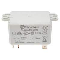 Силовое реле Finder 2но конт. 30а ;= 110в Dc; подключение через fAston, фланц монт., 668291100300