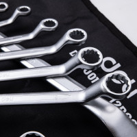 Набор накидных изогнутых гаечных ключей в сумке DELI 12шт/ 6-32мм DL150012A (углеродистая сталь, ткань Oxford) 104511