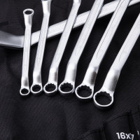 Набор накидных изогнутых гаечных ключей в сумке DELI 12шт/ 6-32мм DL150012A (углеродистая сталь, ткань Oxford) 104511