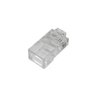 Коннектор NETLAN RJ45/8P8C, Кат.5e, 3мкд, универсальный, под 0,47-0,51мм, неэкранированный, 100 шт. EC-UP8P8C-5E-003-TR-100