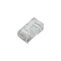 Коннектор NETLAN RJ45/8P8C, Кат.5e, 3мкд, универсальный, под 0,47-0,51мм, неэкранированный, 100 шт. EC-UP8P8C-5E-003-TR-100