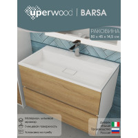 Раковина для ванной uperwood Barsa_80 см полувстраиваемая, прямоугольная 293020530
