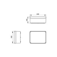 Распределительная коробка IDE наружного монтажа 185x246x100 мм, IP65-IP67, без сальников, гладкие стенки EL231