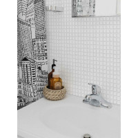 Декоративная панель пвх Центурион 955x480 (мозаика белая; 3 мм; 1 шт.)  42953