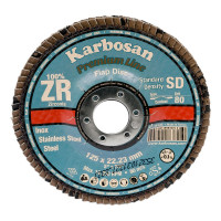 Круг лепестковый торцевой, угловой, цирконат 100% 125х22.2 мм, P-80 ABRAFORM AF-FLAP-CN-125-P80-ZR100