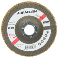 Круг лепестковый торцевой, прямой, керамика 125х22.2 мм, P-80 ABRAFORM AF-FLAP-FT-125-P80-CRM