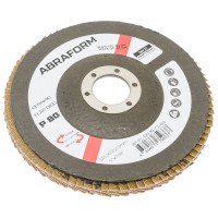 Круг лепестковый торцевой, прямой, керамика 125х22.2 мм, P-80 ABRAFORM AF-FLAP-FT-125-P80-CRM