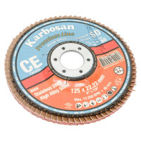 Круг лепестковый торцевой, прямой, керамика 125х22.2 мм, P-60 ABRAFORM AF-FLAP-FT-125-P60-CRM