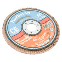 Круг лепестковый торцевой, угловой, керамика 125х22.2 мм, P-120 ABRAFORM AF-FLAP-CN-125-P120-CRM