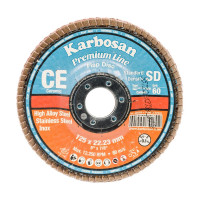 Круг лепестковый торцевой, угловой, керамика 125х22.2 мм, P-60 ABRAFORM AF-FLAP-CN-125-P60-CRM